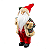 Boneco Papai Noel Vermelho Casaco Xadrez Verde 30cm Enfeite Natalino Premium Decoração Natal - Imagem 3