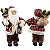 Boneco Papai Noel Casaco Vermelho Xadrez Amarrado Calça Marrom 30cm Enfeite Natalino Premium Decoração Natal - Imagem 1