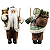 Boneco Papai Noel Casaco Verde Xadrez Calça Marrom Saco presentes 30cm Enfeite Premium Decoração Natal - Imagem 1