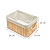 Caixa Cesto Organizador em Bambu Natural Tecido Linho e Corda 24x14x12cm Retangular Organização Casa - Imagem 5