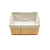 Caixa Cesto Organizador em Bambu Natural Tecido Linho e Corda 36x26x18cm Retangular Organização Casa - Imagem 1