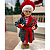 Mamãe Noel Noela Roupão Xadrez 46cm Pijama Listrado Pantufas Touca Decoracao Natal Enfeite - Imagem 2