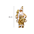 Papai Noel Decoracao Natal 30cm Dourado Instrumento Musical Decoracao Natalina Premium - Imagem 2