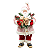Boneco Papai Noel 46cm Esqui Ursos Casaco Listrado Luxo Decoracao de Natal Premium - Imagem 2