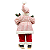 Boneco Papai Noel 46cm Esqui Ursos Casaco Listrado Luxo Decoracao de Natal Premium - Imagem 4