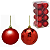 Conjunto 16 Bolas Para Arvore Natal 8cm Brilhante Relevo Fosco Enfeite Natalino Premium - Vermelho - Imagem 1