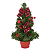 Mini Arvore Natal Pinheiro Decorada Laço Xadrez 31cm Enfeite Natalino Decoração Premium - Imagem 1