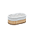 Caixa Organizadora Cesto Bambu Natural Forro Linho Oval 24cm Multiuso Decoracao - Imagem 1