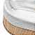 Caixa Organizadora Cesto Bambu Natural Forro Linho Oval 20cm Multiuso Decoracao - Imagem 4