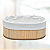 Caixa Organizadora Cesto Bambu Natural Forro Linho Oval 20cm Multiuso Decoracao - Imagem 3