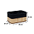 Caixa Cesto Organizador Bambu Natural Revestido com Linho Preto 28x18x14cm Decoração Organização - Imagem 5