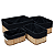 Conjunto 4 Caixa Cesto Retangular Bambu com Tecido Linho Preto 24 28 32 37cm Casa Premium - Imagem 1