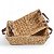 Conjunto 2 Cesto Fibra Seagrass Natural Alça em Couro Organização Decoracao Mesa Servir - Imagem 1