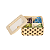 Porta Objeto Bambu Caixa Quadrado com Tampa Transparente Multiuso 4 Divisorias 15x6cm - Imagem 1