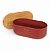 Porta Mantimento Lata Pao Aço Galvanizado Tampa Tabua Bambu Bread 35 x 12cm Vermelho - Imagem 1