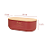 Conjunto 3 Porta Mantimento Aço Galvanizado Tampa Bambu Pao Açucar Café Vermelho Moderno Decorativo - Imagem 6