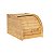 Porta Pão em Bambu Com Tampa Retrátil Organizador 27x20cm Natural Cozinha - Imagem 6