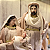 Sagrada Família Linho Bege Resina Presepio Natal Decoracao Natalina Premium - Imagem 3