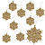 Kit 10 Flores Enfeite Para Arvore Natal Dourado Glitter 12cm Decoração Natalina Premium - Imagem 1
