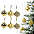 Kit 6 Enfeite Pendurar Arvore de Natal Coracao Dourado 4,5cm Decoracao Natalina Premium - Imagem 1