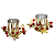 Conjunto 2 Porta Vela Candelabro Natalino Dourado Castiçal Decoracao Natal Enfeite - Imagem 4