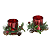Conjunto 2 Porta Vela Candelabro Natalino Vermelho Castiçal Decoracao Natal Enfeite Premium - Imagem 4
