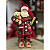 Papai Noel Pijama Xadrez Urso Resina Tecido 27cm Decoracao de Natal Enfeite Natalino Premium - Imagem 2