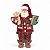 Papai Noel Pijama Xadrez Urso Resina Tecido 27cm Decoracao de Natal Enfeite Natalino Premium - Imagem 1