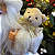 Papai Noel Boneco Enfeite de Natal 30cm Casaco Creme Ursinho Decoracao Natalina Premium - Imagem 2