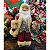 Papai Noel Boneco Enfeite de Natal 30cm Vinho Colete Tweed Guirlanda Decoracao Natalina Premium - Imagem 3