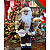 Papai Noel à Corda Musica Movimento 45cm Casaco Xadrez Presente Decoracao Luxo Premium - Imagem 2