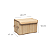 Caixa Organizadora Bambu Natural Forrada Tampa Acoplada 28x17cm Retangular Cesto Armazenamento - Imagem 5