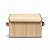 Caixa Organizadora Bambu Natural Forrada Tampa Acoplada 28x17cm Retangular Cesto Armazenamento - Imagem 2