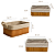 Kit 3 Cesto Organizador Bambu Natural Retangular Forro Linho Multiuso Caixa Armazenamento - Imagem 4