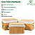 Conjunto 3 Caixa Cesto Organizador Retangular Bambu Tampa Tecido Linho Alças 39 36 33cm Decoração Casa Premium - Imagem 2