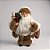 Papai Noel Esqui Casaco Pelucia Marrom Branco 23cm Decoracao Natal Premium - Imagem 1