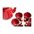Conjunto Bule Esmaltado 1 Litro com 06 xícaras 80 ML Yazi Vermelho Para Servir Retrô - Imagem 3