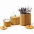 Kit Porta Objeto Redondo Bambu Natural Caixa Organizadora com Tampa Decoracao Minimalista - Imagem 1