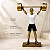 Escultura Decorativa Resina Fitness Wellness Mulher Homem Dourado Estatueta - Imagem 2