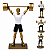 Escultura Decorativa Resina Fitness Wellness Mulher Homem Dourado Estatueta - Imagem 1