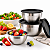 Kit 3 Bowl Aço Inox com Tampa 18 20 e 22cm Cozinha Preparação - Imagem 1
