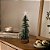 Mini Arvore de Natal Pinheiro Nevado 23 cm Ponteira Estrela Base Madeira Decoracao Natalina - Imagem 2