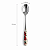 Jogo 4 Colher de Sobremesa Inox Cabo Estampa Floral Porcelana Caixa Mesa Posta Premium - Imagem 5