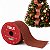 Fita Aramada Vermelha Com Brilho Decoracao Natal 63mm Rolo 9,14m Poliester Enfeite Premium - Imagem 1
