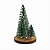 Conjunto 3 Mini Árvore de Natal Nevada Iluminada Base Madeira Decoracao - Imagem 1
