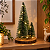 Conjunto 3 Mini Árvore de Natal Nevada Iluminada Base Madeira Decoracao - Imagem 2