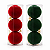 Conjunto 3 Bola Para Arvore Natal Veludo Enfeite Natalino Decoração Premium - Imagem 1