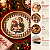 Bandeja Natal Papai Noel 32,5cm Borda Xadrez para Mesa e Decoração Premium - Imagem 2
