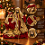 Sagrada Família 25 cm Presépio Natal Veludo Vermelho Dourado Imagem Religiosa Decoração - Imagem 2