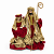 Sagrada Família 25 cm Presépio Natal Veludo Vermelho Dourado Imagem Religiosa Decoração - Imagem 1